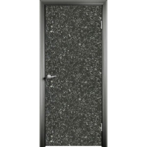 Дверь облицованная пластиком CPL (глухая, черное серебро)