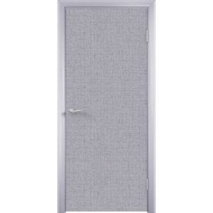 Дверь облицованная пластиком CPL (глухая, лен серый)