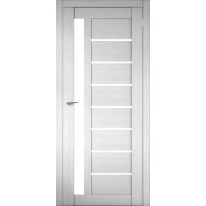 Межкомнатная царговая дверь Д-02 (со стеклом, белая лиственница)