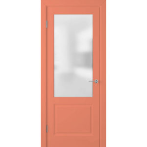 Крашеная дверь Евро 2 (со стеклом, RAL 3022)
