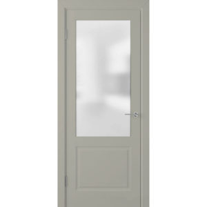 Крашеная дверь Евро 2 (со стеклом, RAL 7030)