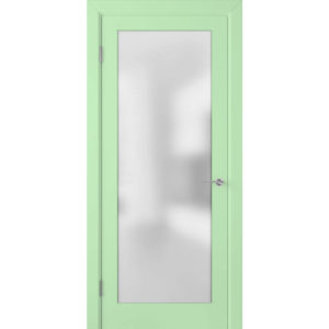 Крашеная дверь Евро (со стеклом, RAL 6019)